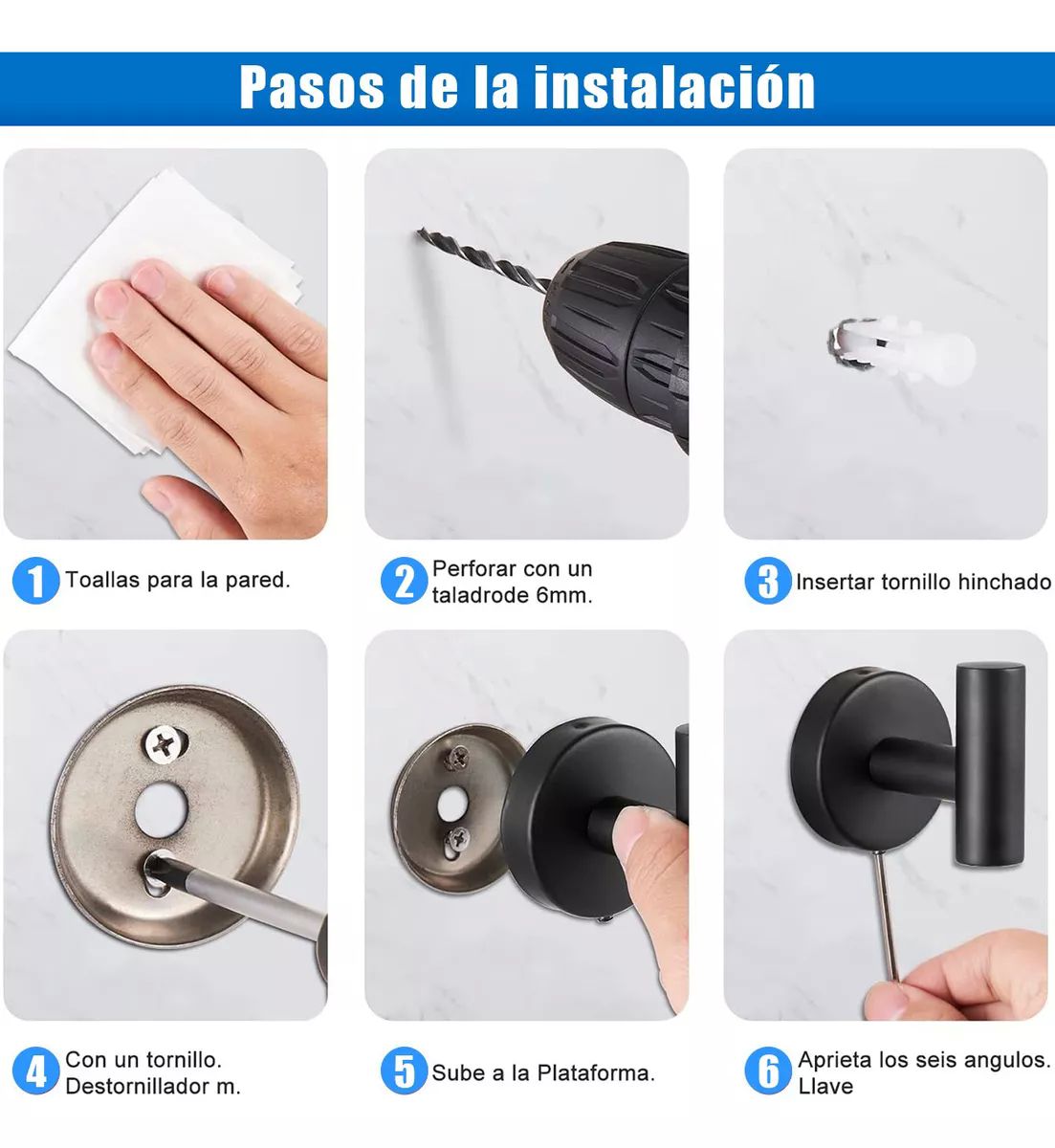 Juego Sets De Accesorios Para Baño Inoxidable Negro 20pcs