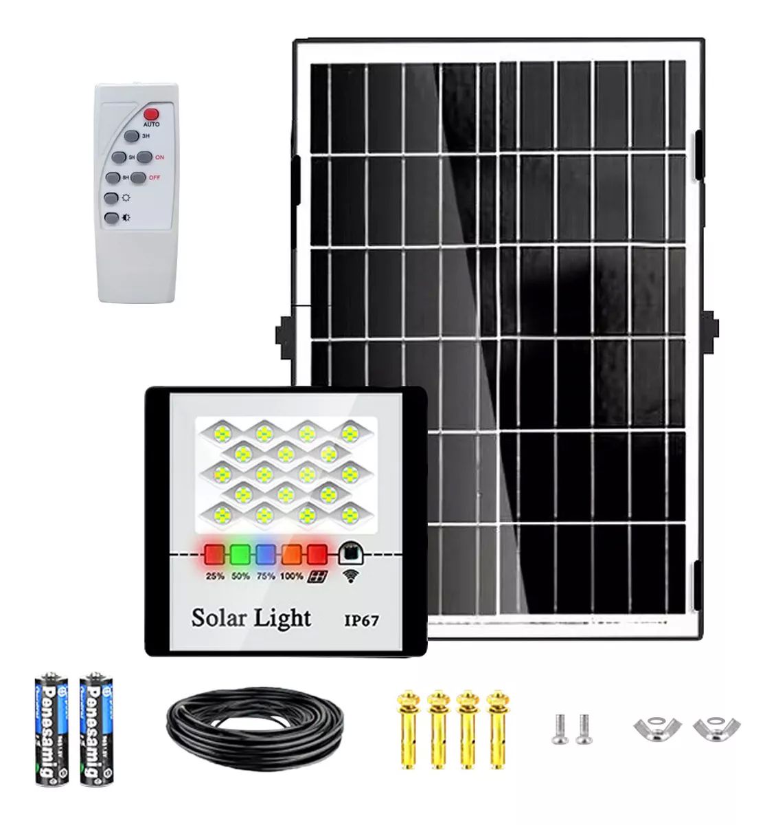 Lampara Solar 100w Recargable Led Impermeable 100 Super Leds