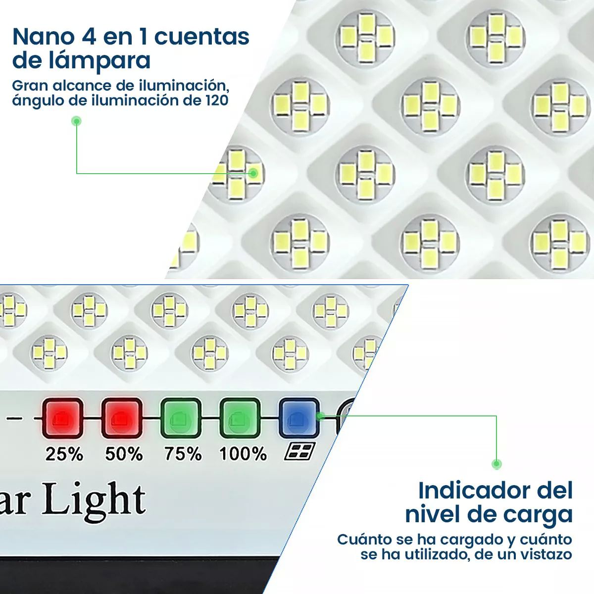 Lampara Solar 100w Recargable Led Impermeable 100 Super Leds
