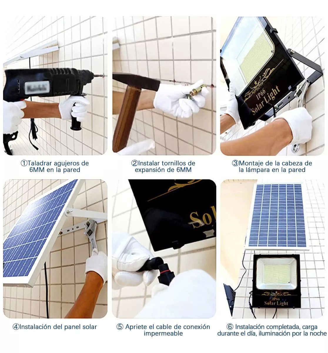 Lampara Solar 100w Recargable Led Impermeable 100 Super Leds