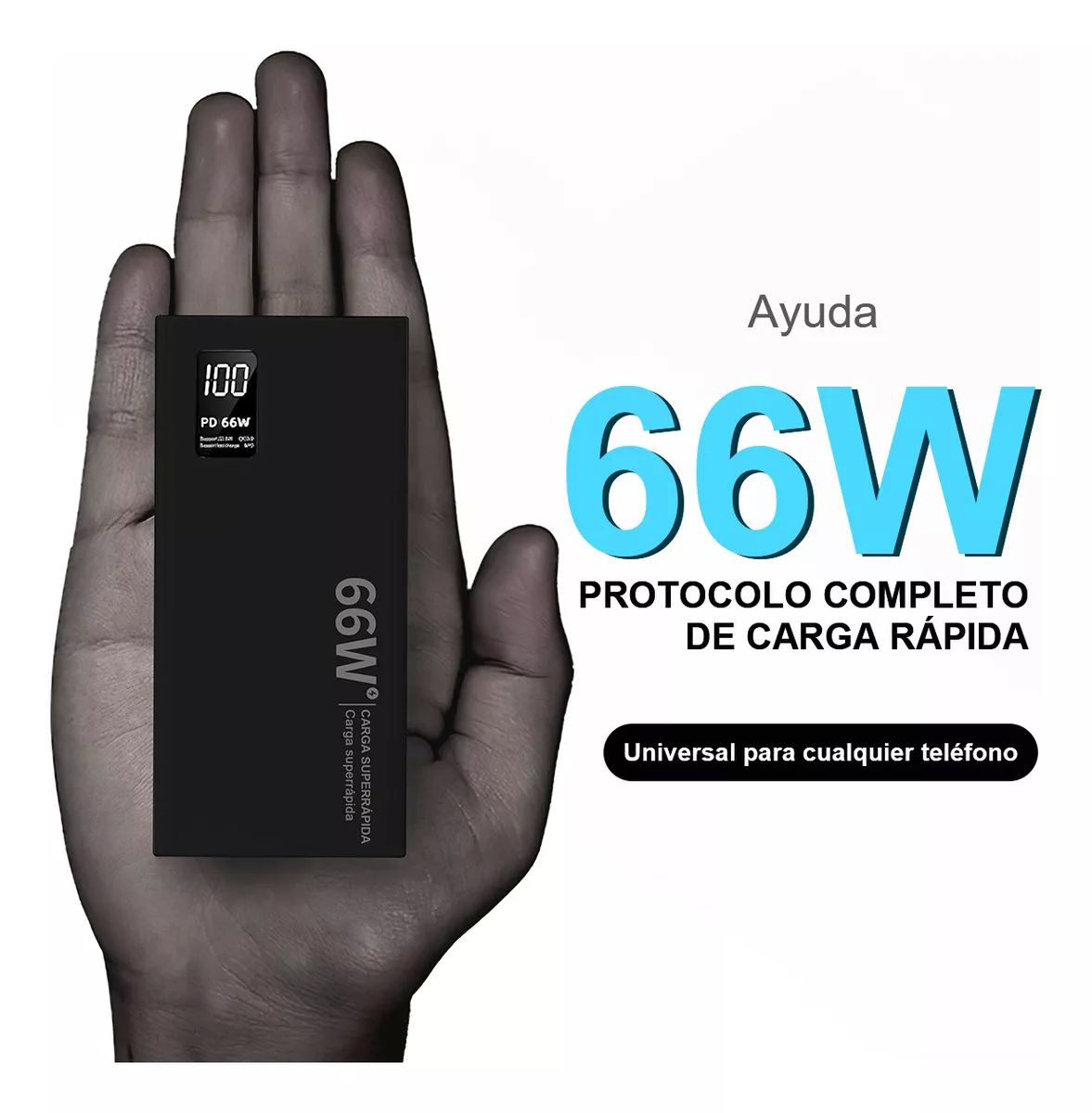 Power Bank Batería Portátil 30000mah Súper Carga Rápida 66w
