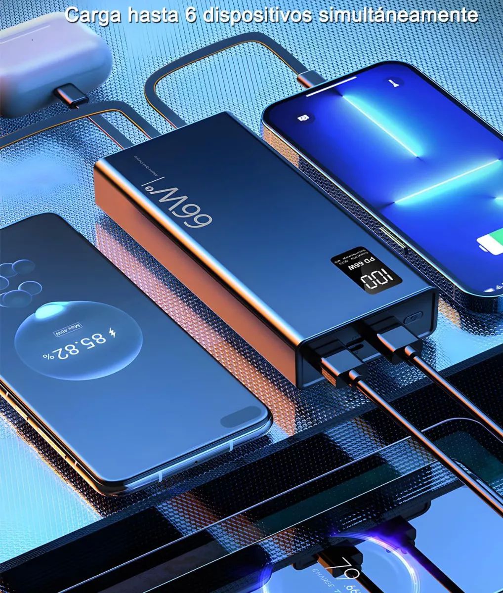 Power Bank Batería Portátil 30000mah Súper Carga Rápida 66w
