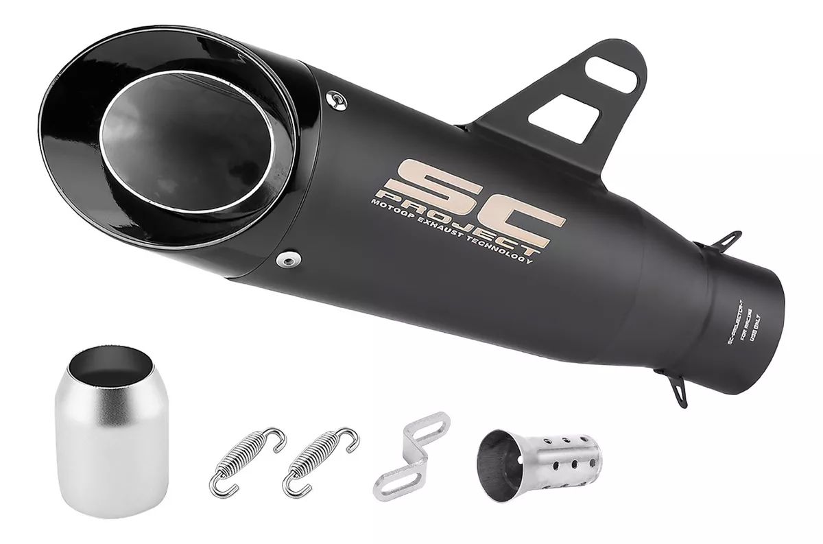 Escape De Moto Deportivo 51 Mm De Acero Inoxidable Universal Negro