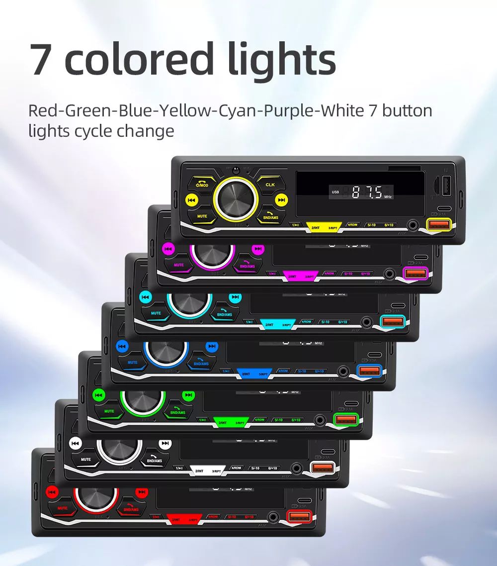 Auto Estereo Reproductor Mp3 Radio Con Bt Aux Usb Tipo-c