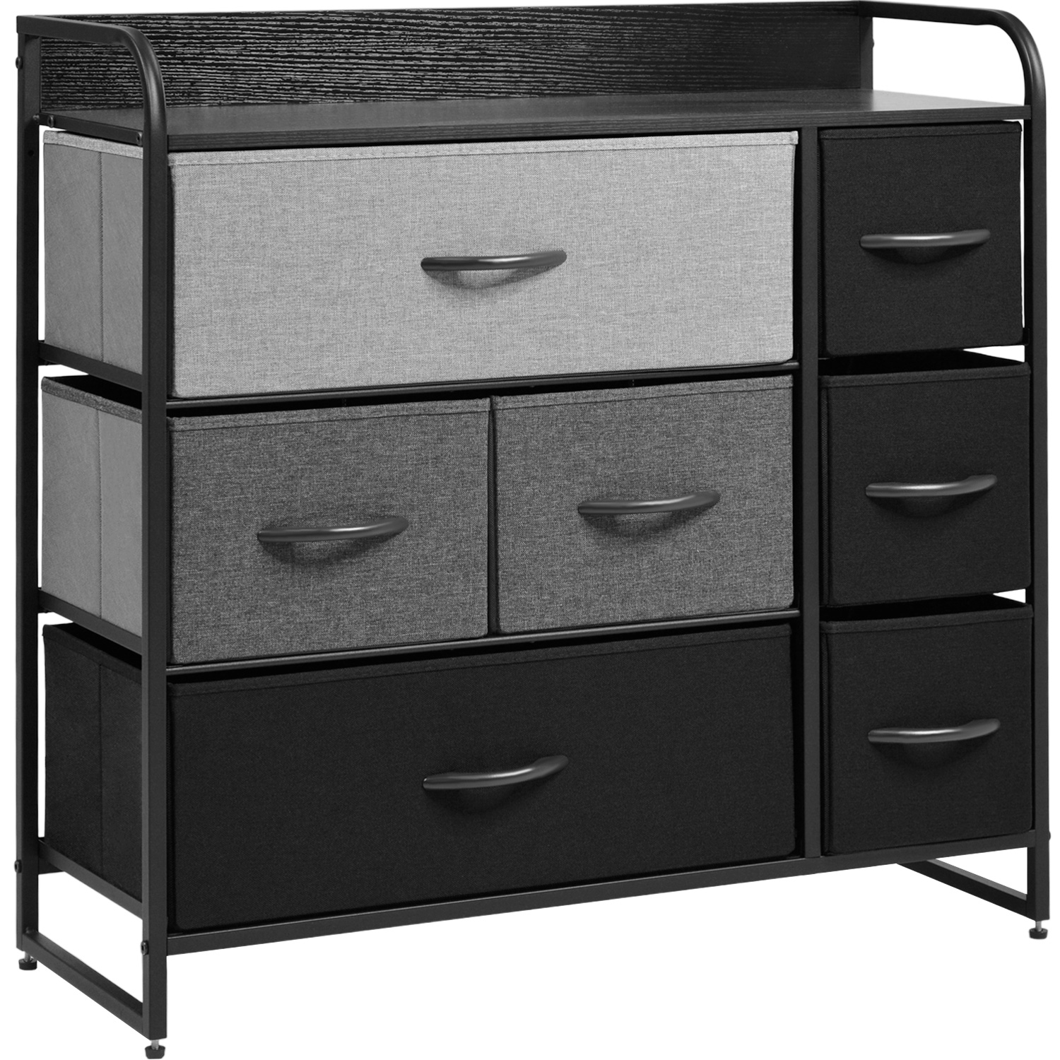 Mueble Buro Organizador Comoda Cafe Metal 7 Cajoneras Tela