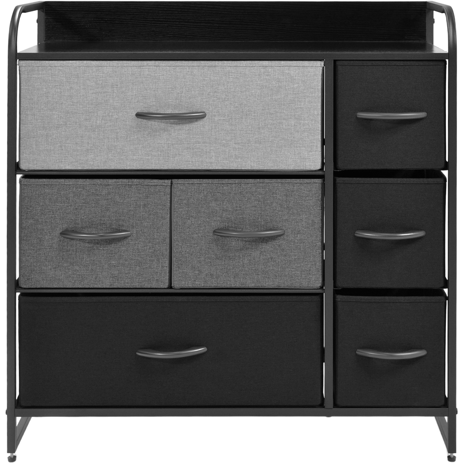 Mueble Buro Organizador Comoda Cafe Metal 7 Cajoneras Tela