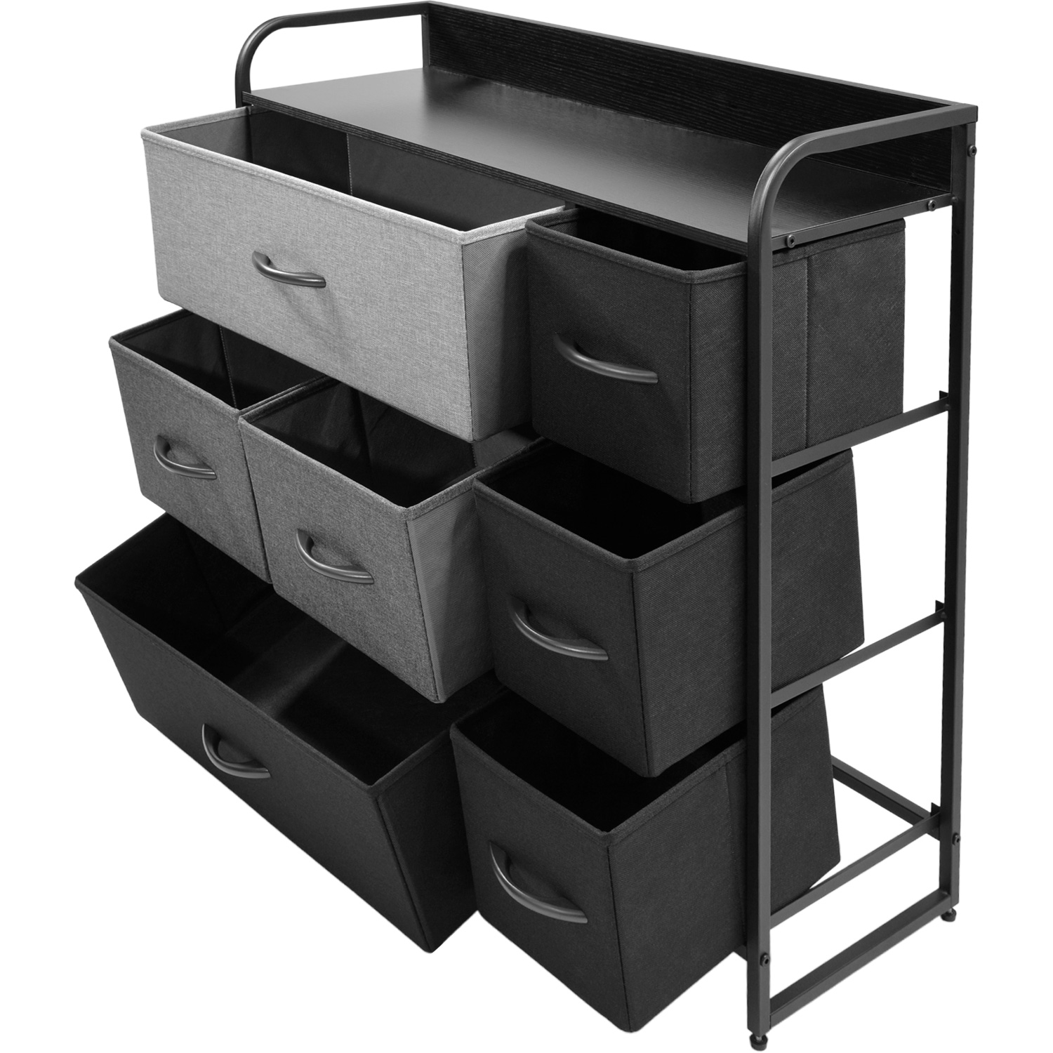 Mueble Buro Organizador Comoda Cafe Metal 7 Cajoneras Tela