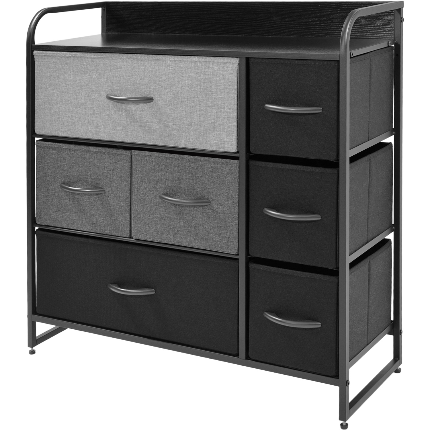 Mueble Buro Organizador Comoda Cafe Metal 7 Cajoneras Tela