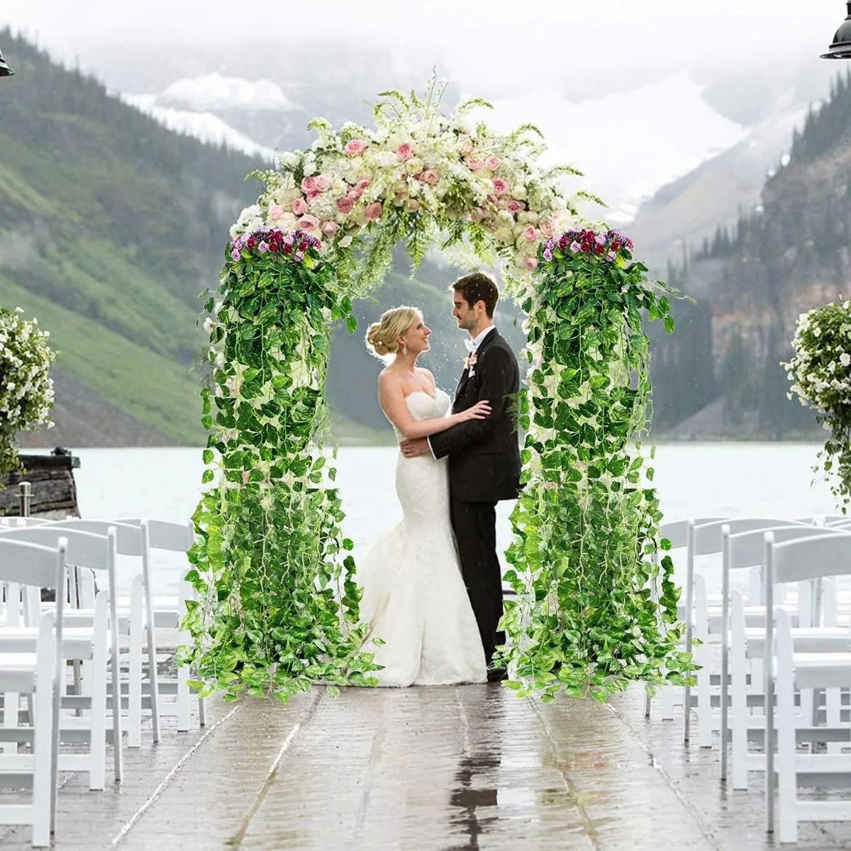 12 Enredaderas Artificiales Plantas Colgantes, Talla Grande.