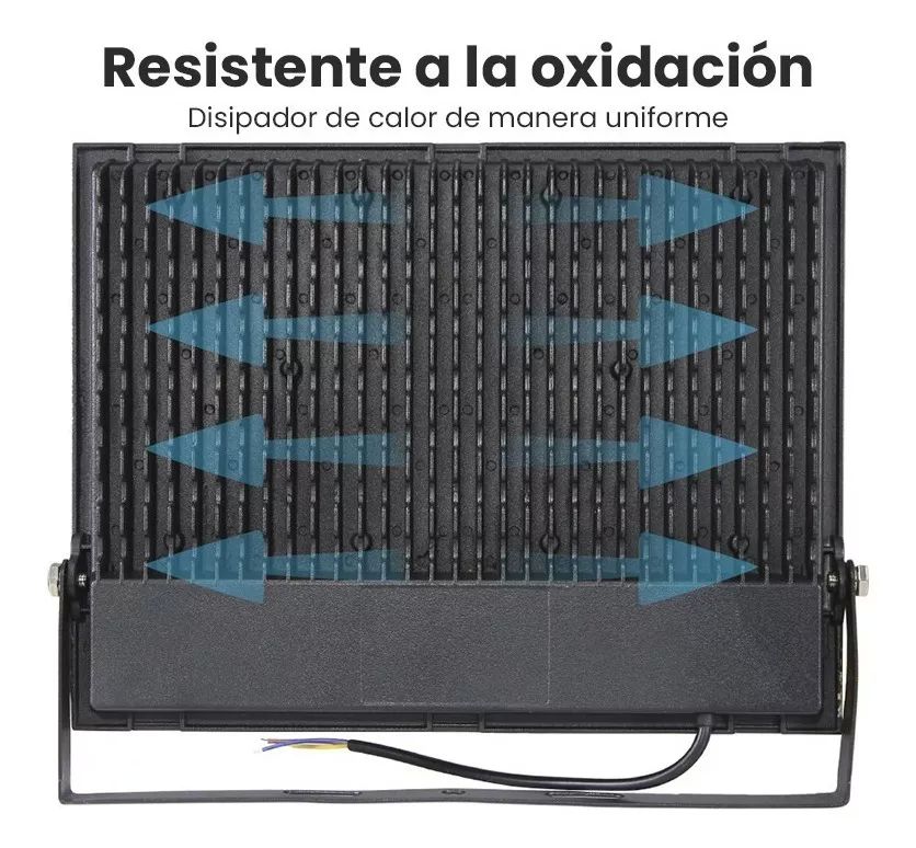 Reflector Led 50w Ultradelgado Exterior Alta Potencia Negro IP66