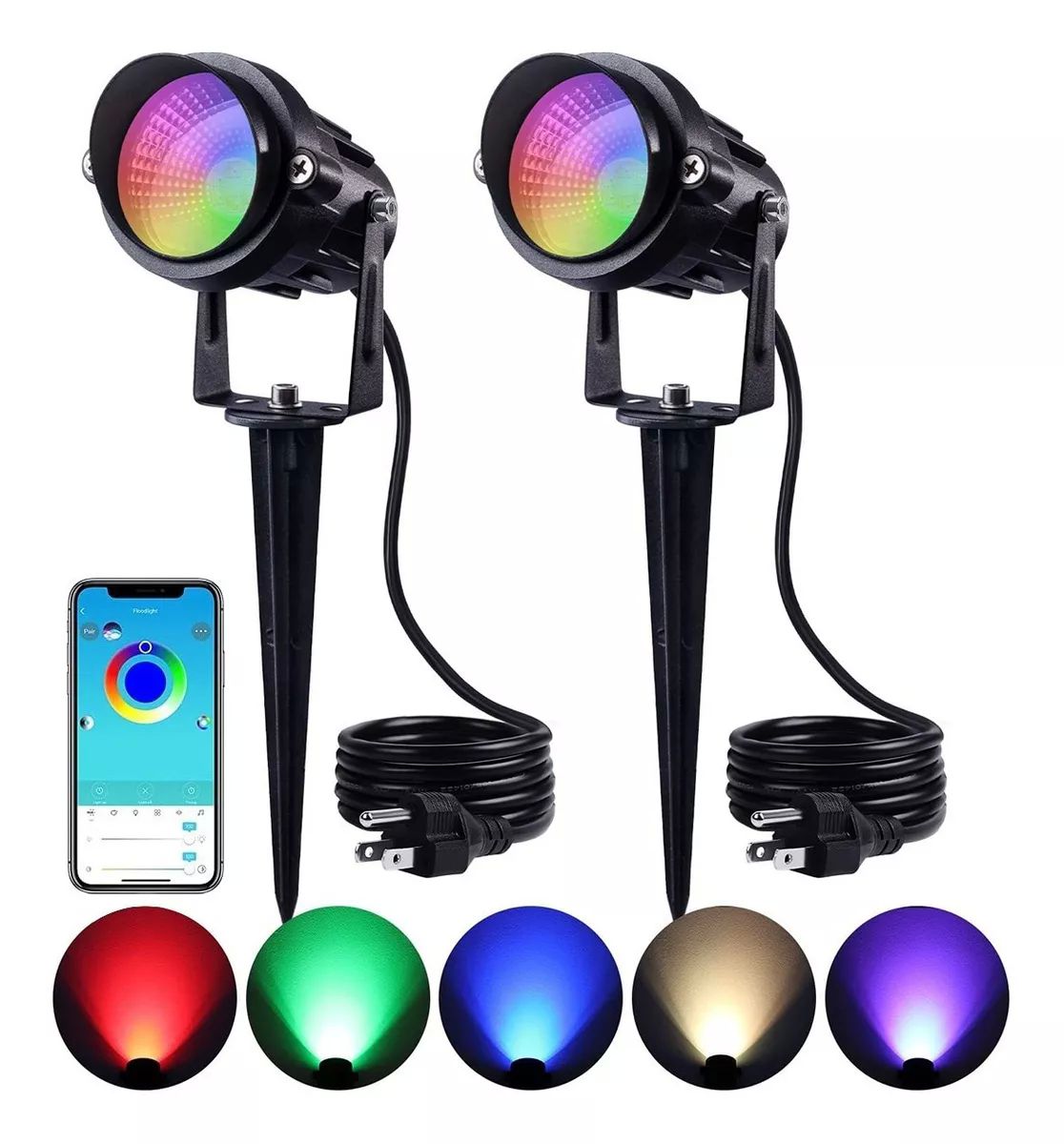 2pcs Reflector Led Exterior 15w Rgbcw Reflectors Luz Led