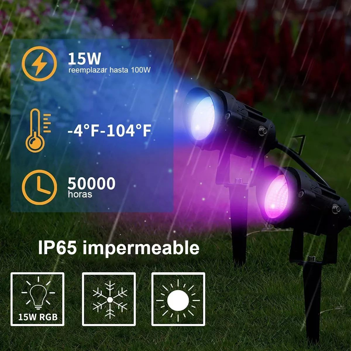 2pcs Reflector Led Exterior 15w Rgbcw Reflectors Luz Led