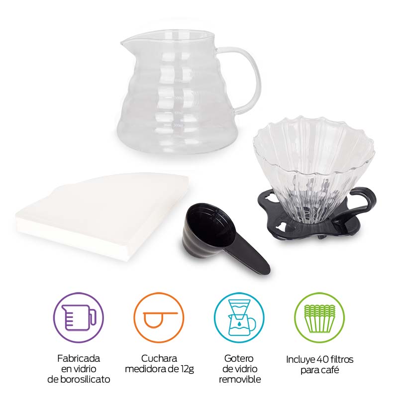 Cafetera de Vidrio Borosilicato Por Goteo