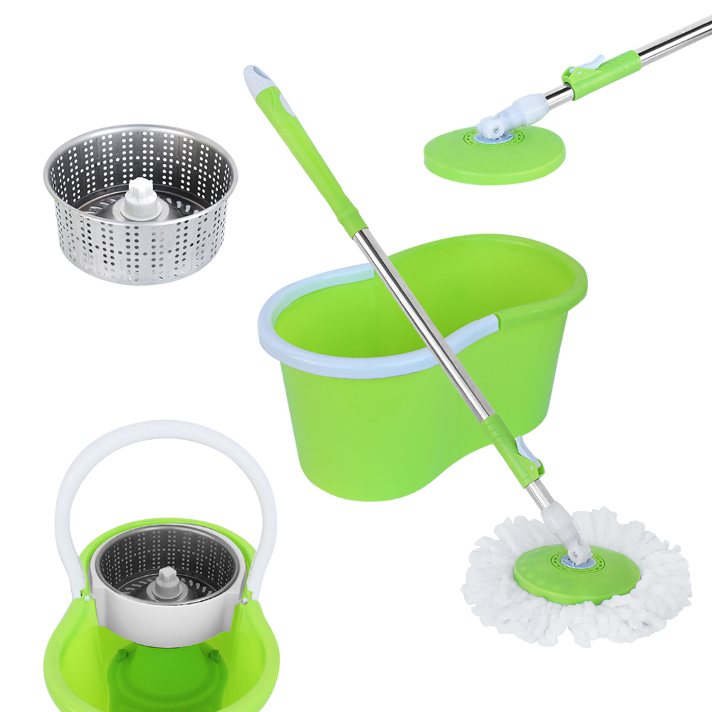AGBOX Trapeador Giratorio Spin Mop 360° Sistema De Limpieza, Verde AG-SPINMOPVB.