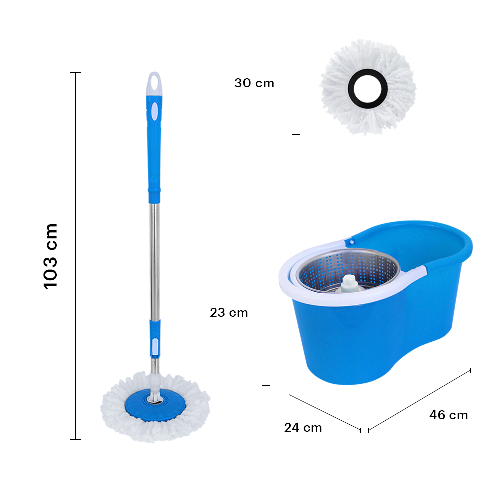 Trapeador Giratorio Spin Mop 360 Sistema De Limpieza, Azul 