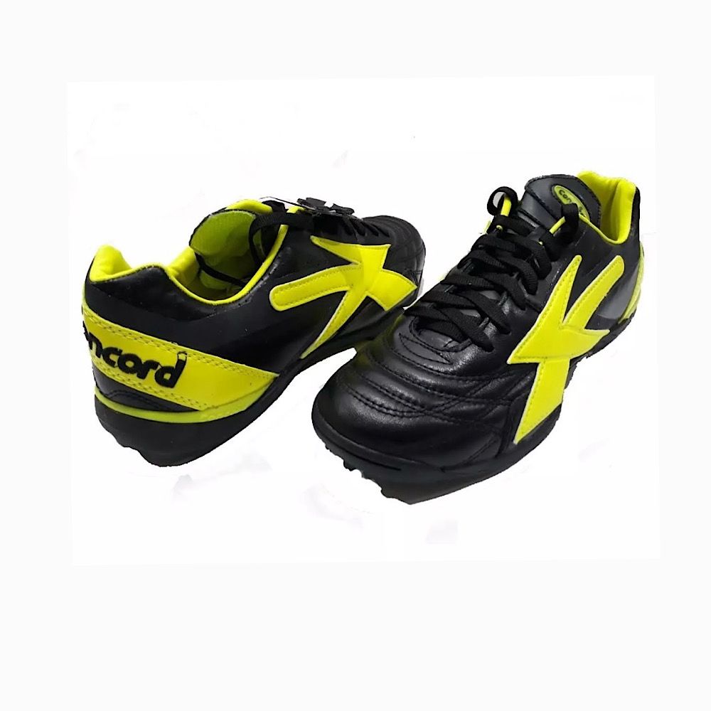 Tenis Concord Futbol Tachones Negro/Verde Neon 100% Piel S160qn