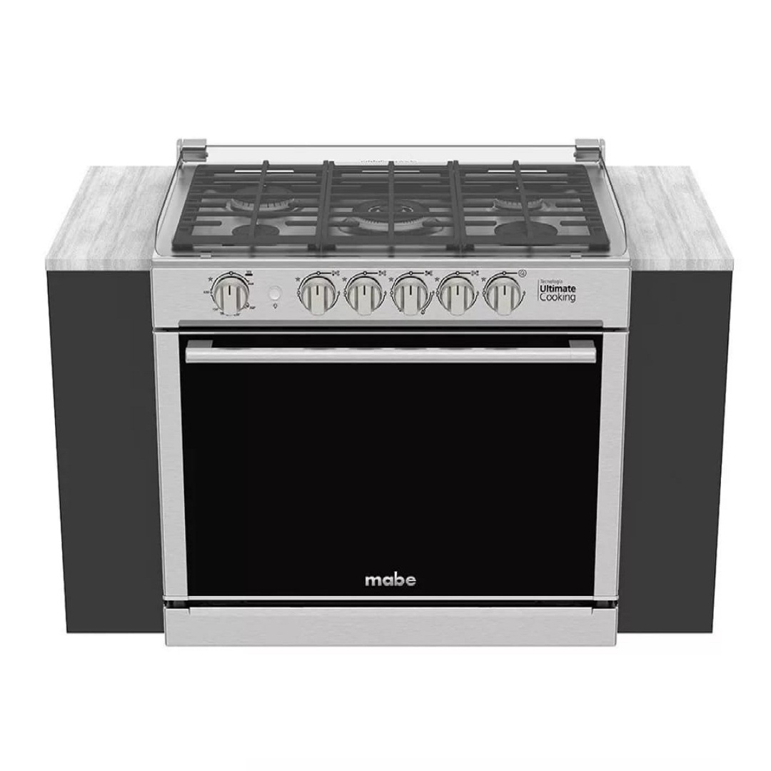 Estufa empotrable Mabe Diseño XOC80800CT1 a gas/eléctrica 5 quemadores inoxidable 127V puerta con visor 99L
