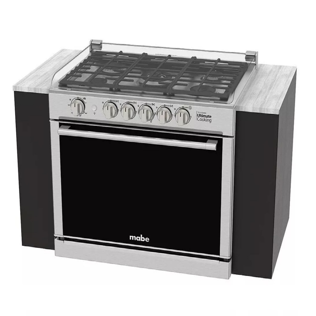 Estufa empotrable Mabe Diseño XOC80800CT1 a gas/eléctrica 5 quemadores inoxidable 127V puerta con visor 99L