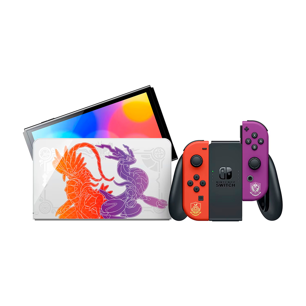 Consola Nintendo Switch OLED Edición Pokémon 64GB Escarlata purpura