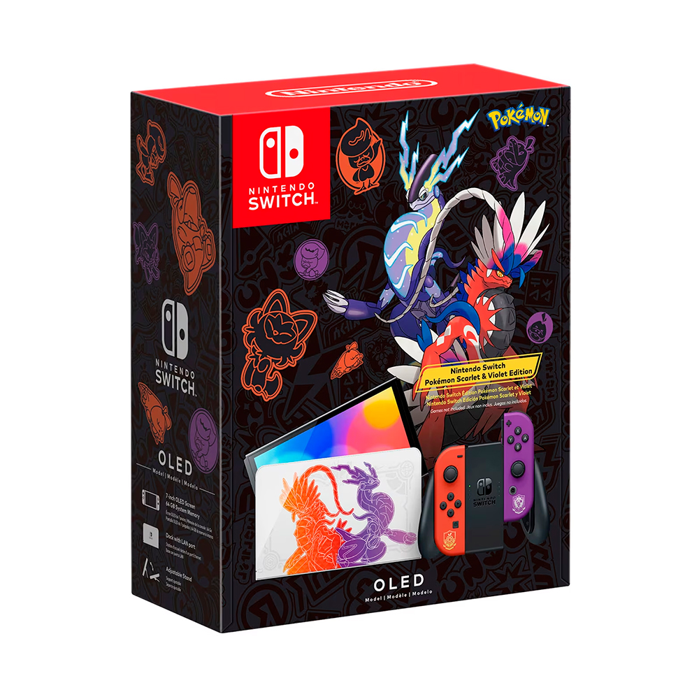 Consola Nintendo Switch OLED Edición Pokémon 64GB Escarlata purpura