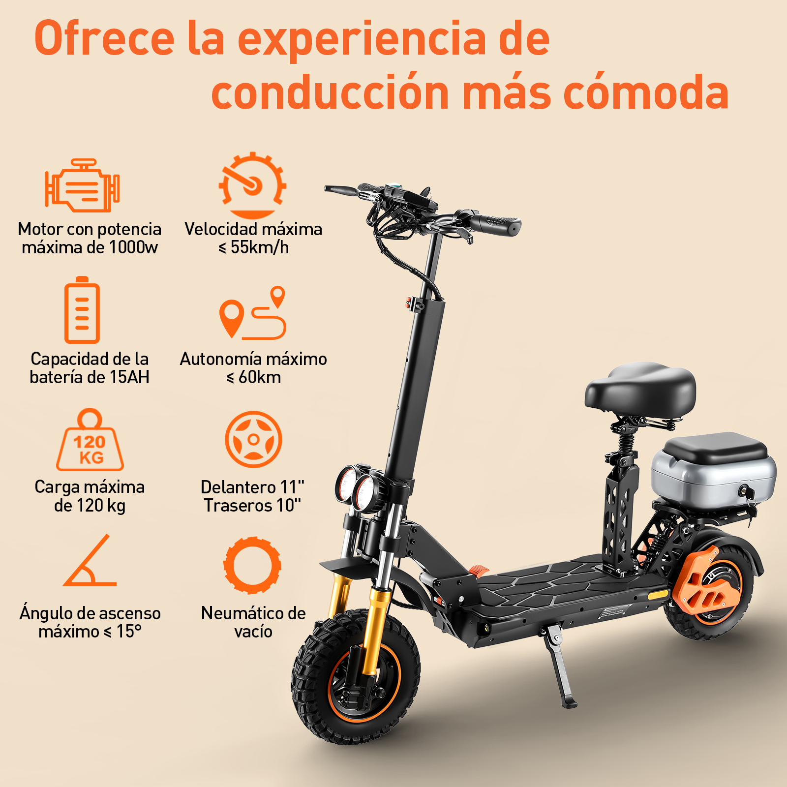 Scooter Eléctrico Honey Whale H3 Negro  