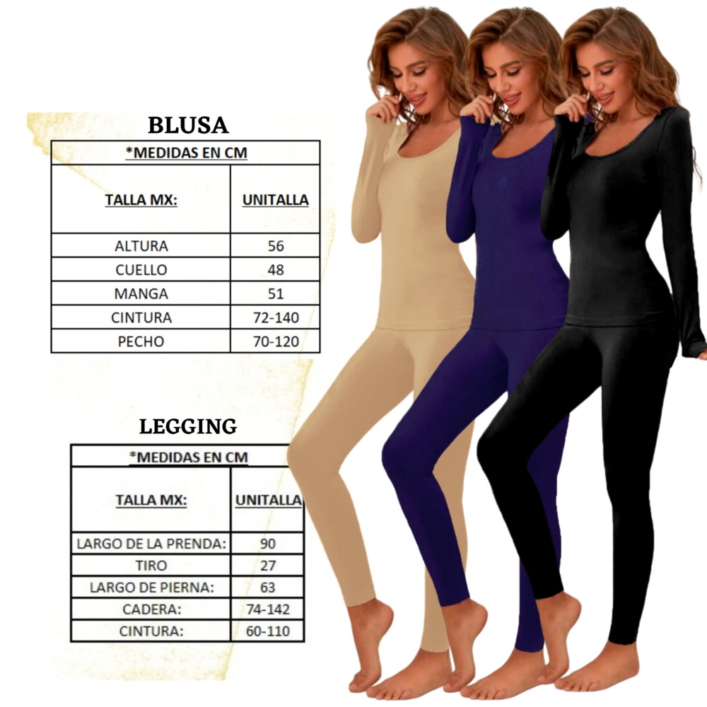 Conjunto Térmico Mujer Pijamas Blusa Y Leggins Piyama Pijama