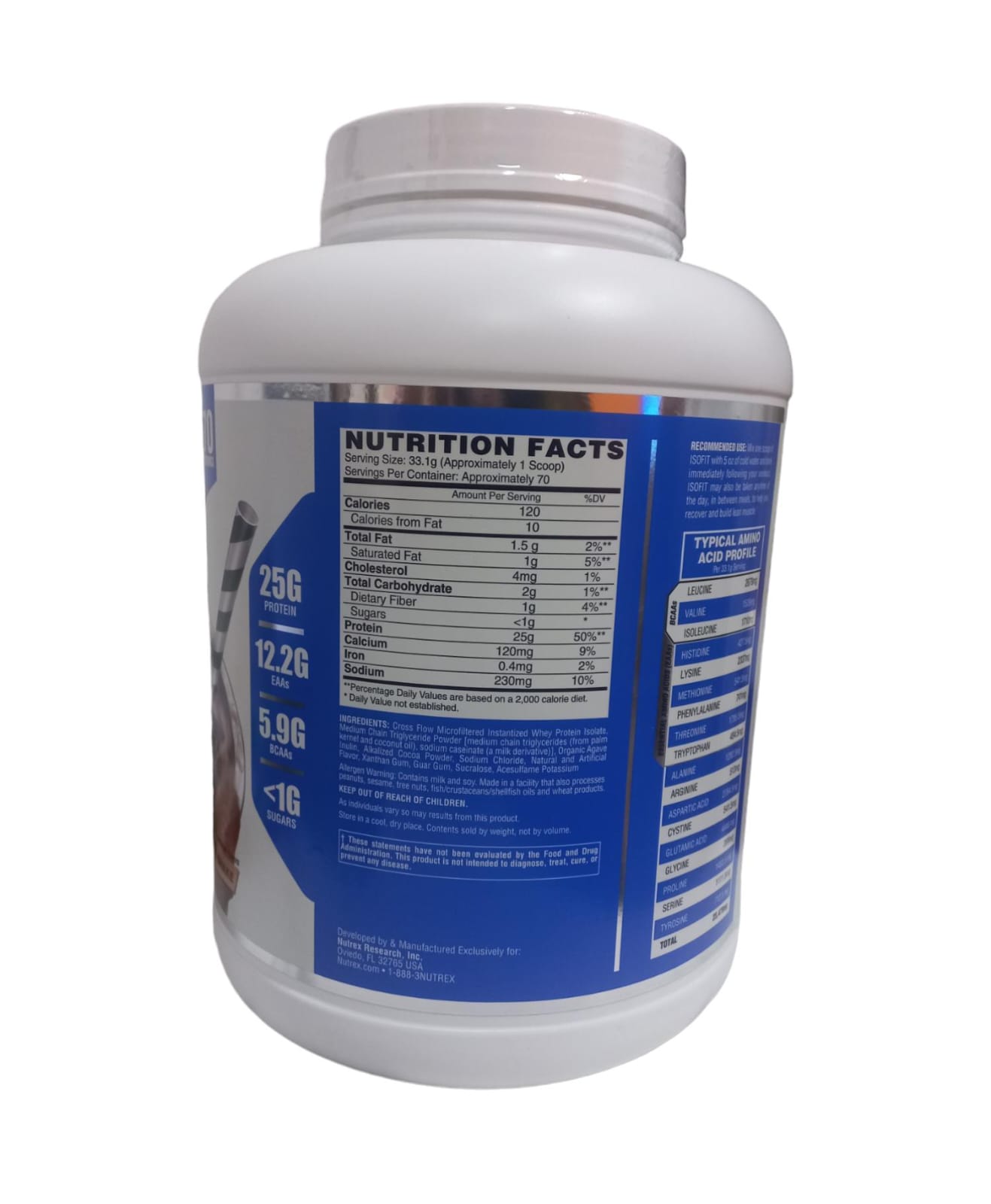 Proteina Iso Fit Nutrex 5lb 2.3kg 70 serv