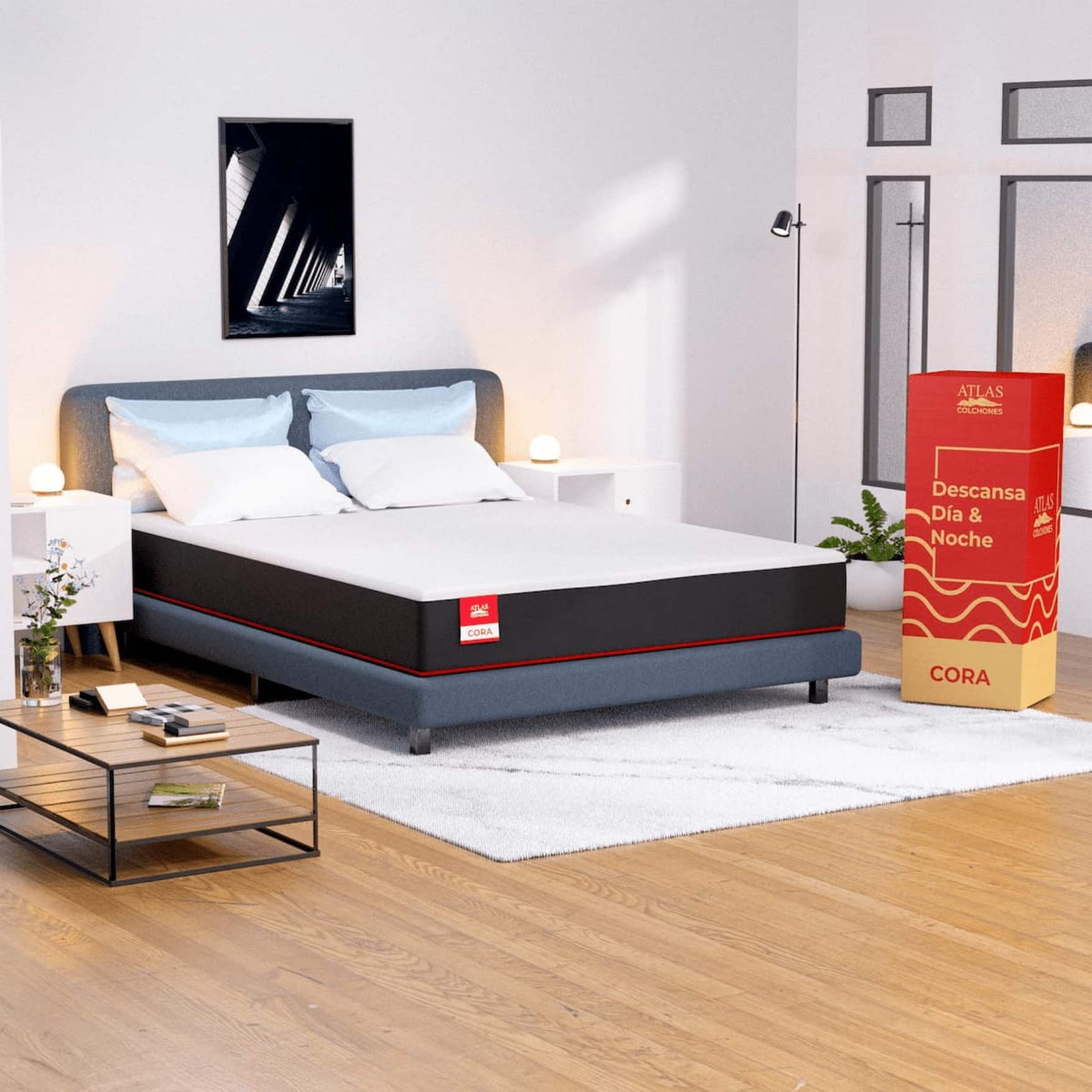 Colchon Individual De Memory Foam Atlas Cora