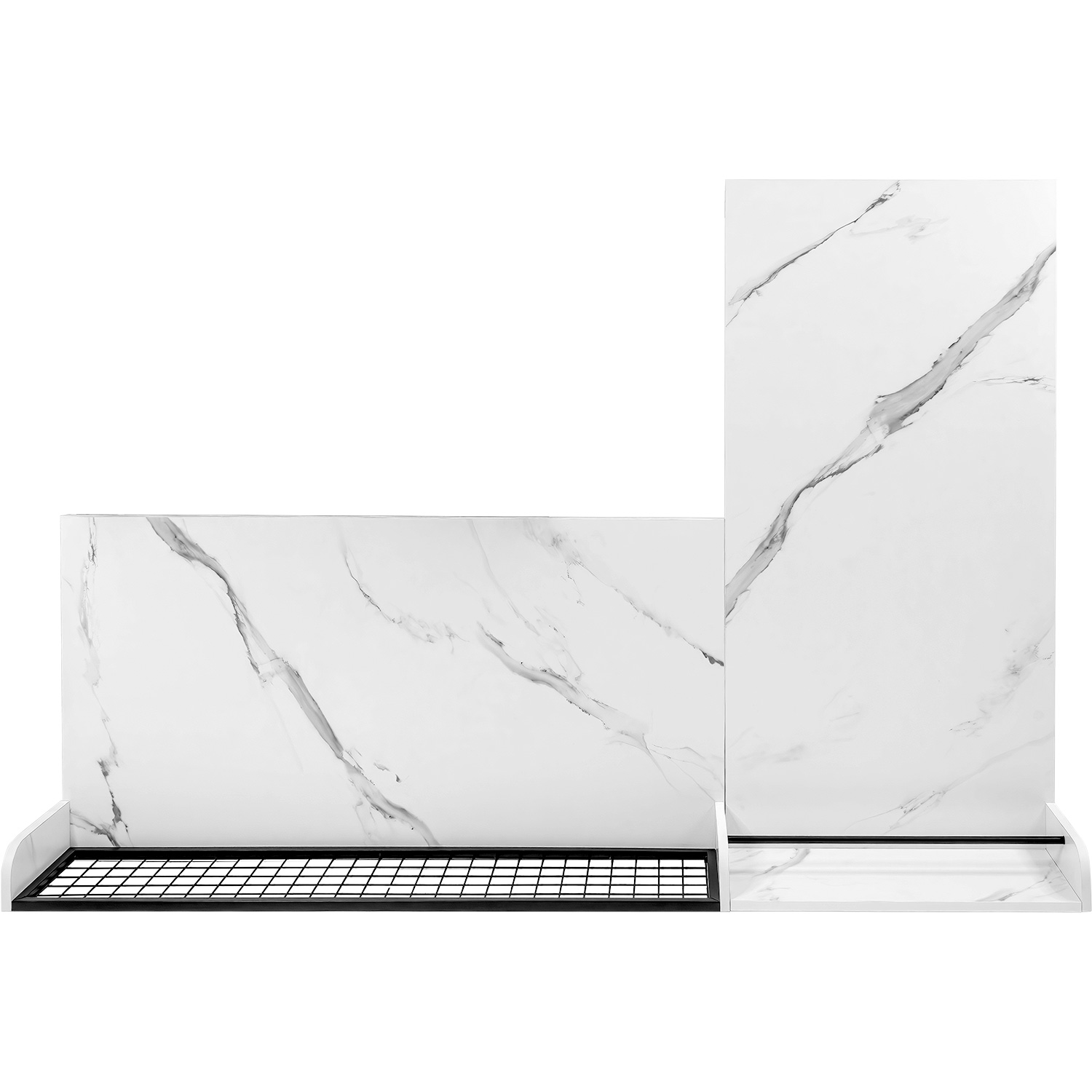 Escritorio Mueble L Esquinero Tipo Marmol Blanco Moderno 