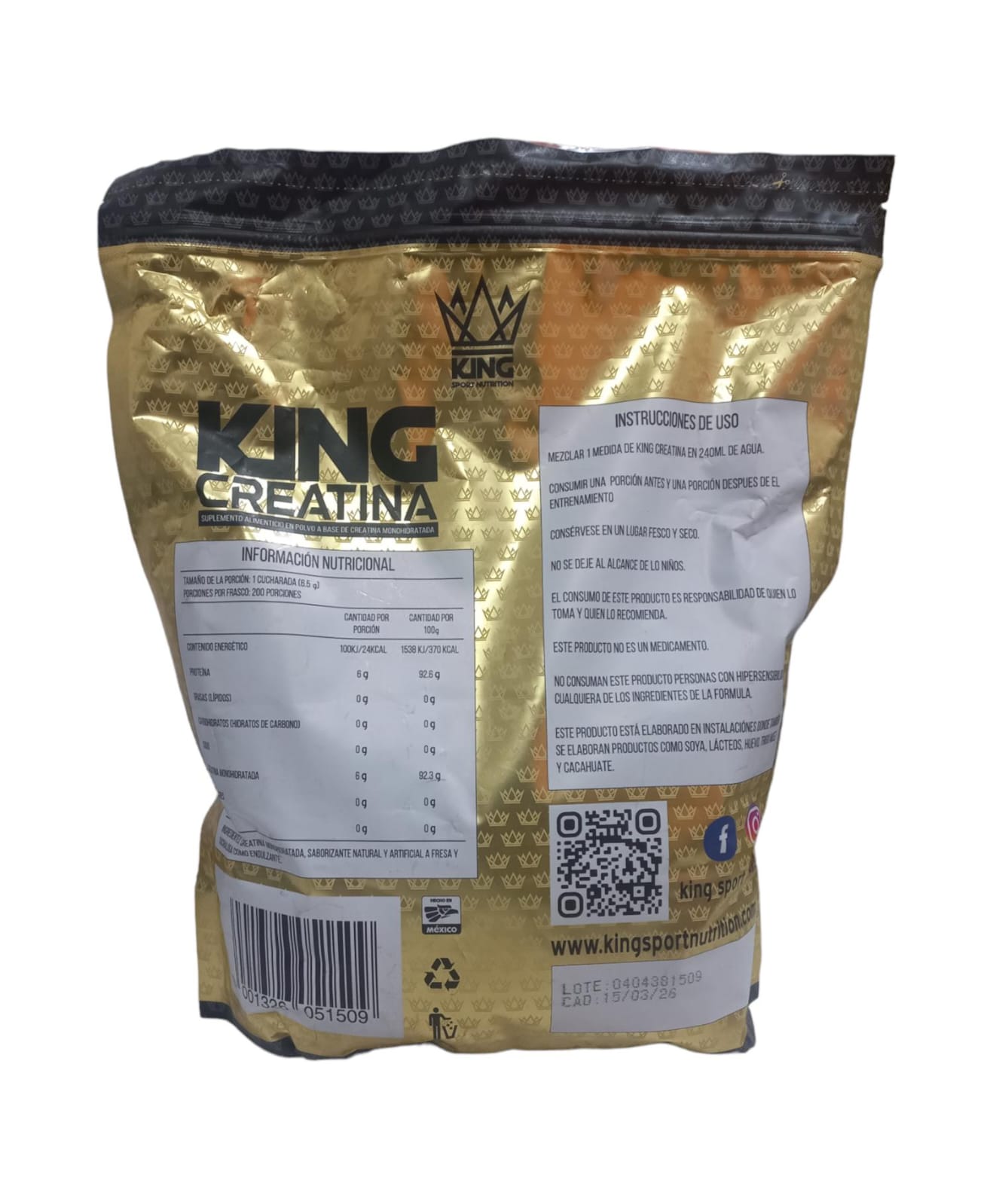 Creatina king sport 200serv, 1,300gr