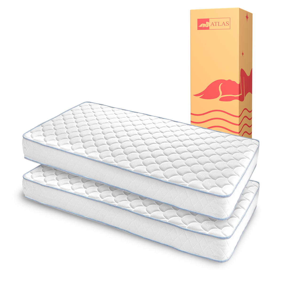 Colchón Individual en caja 2 Piezas, Ideal para Niños