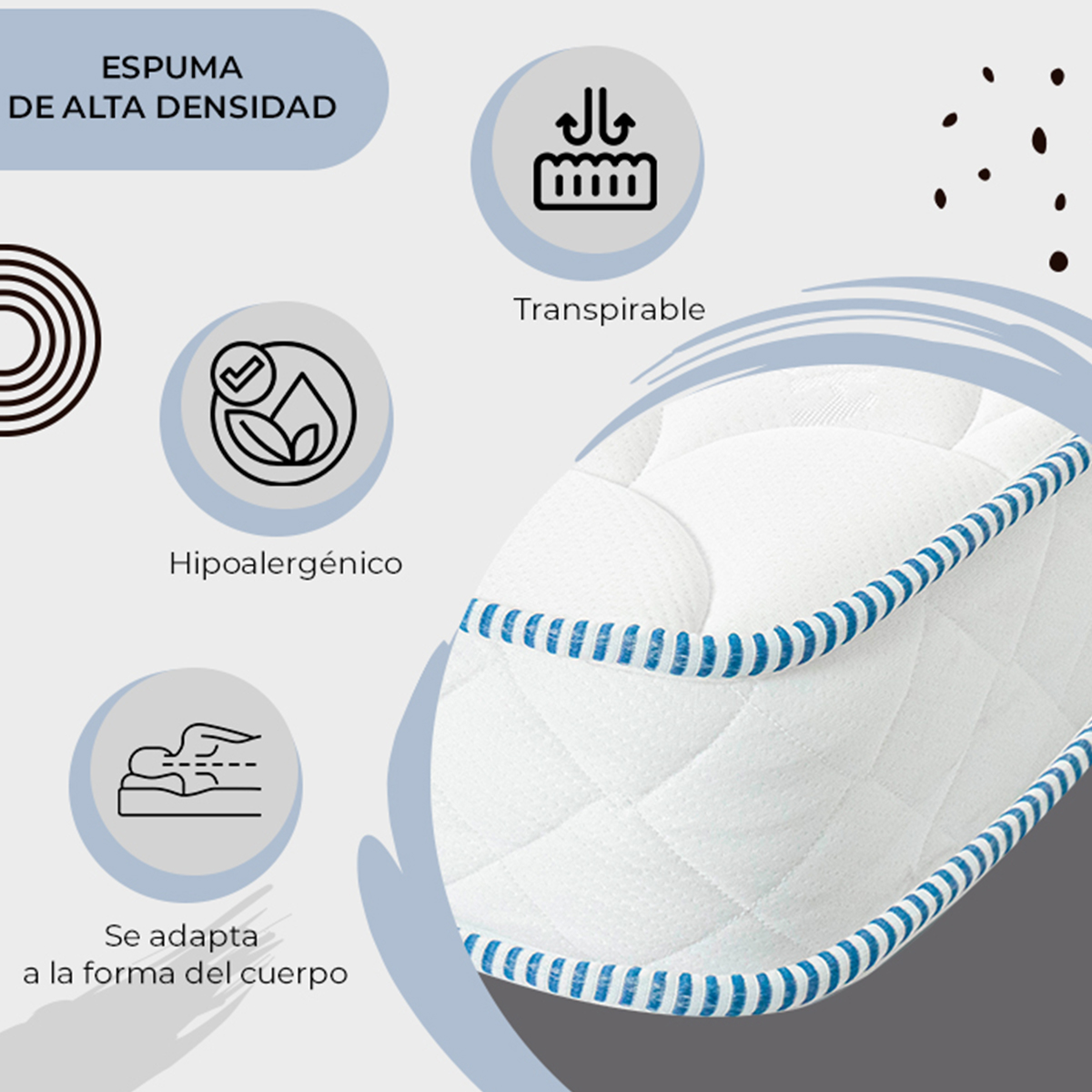 Colchón Individual en caja 2 Piezas, Ideal para Niños