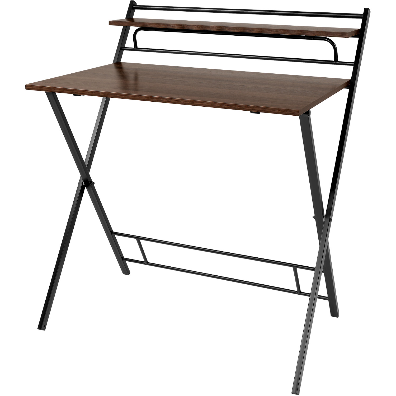 Escritorio Plegable 2 Niveles Cafe Mesa Trabajo Hogar Oficina