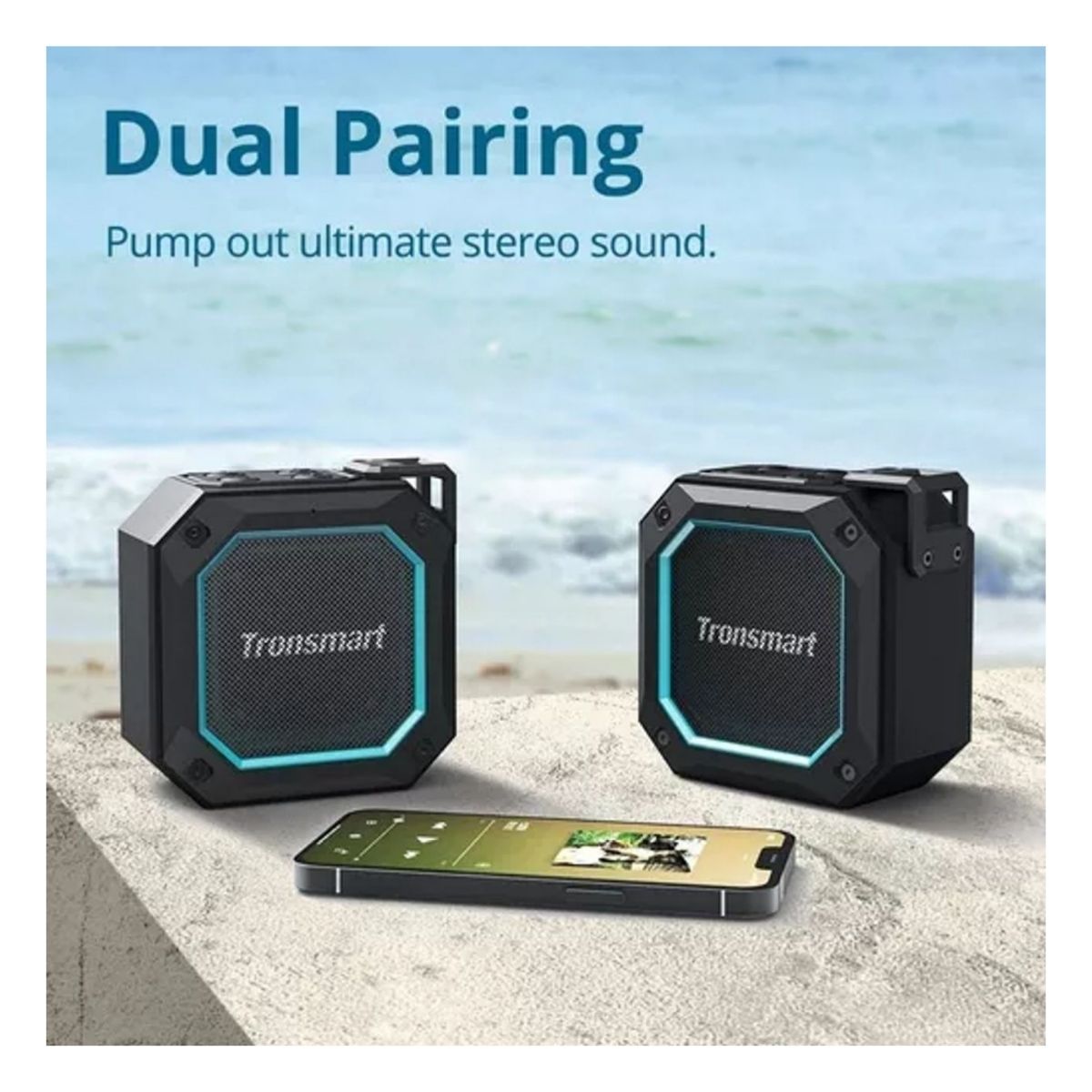 Tronsmart 2 Parlante Bluetooth 5.3 Portatil Acuatico Negro