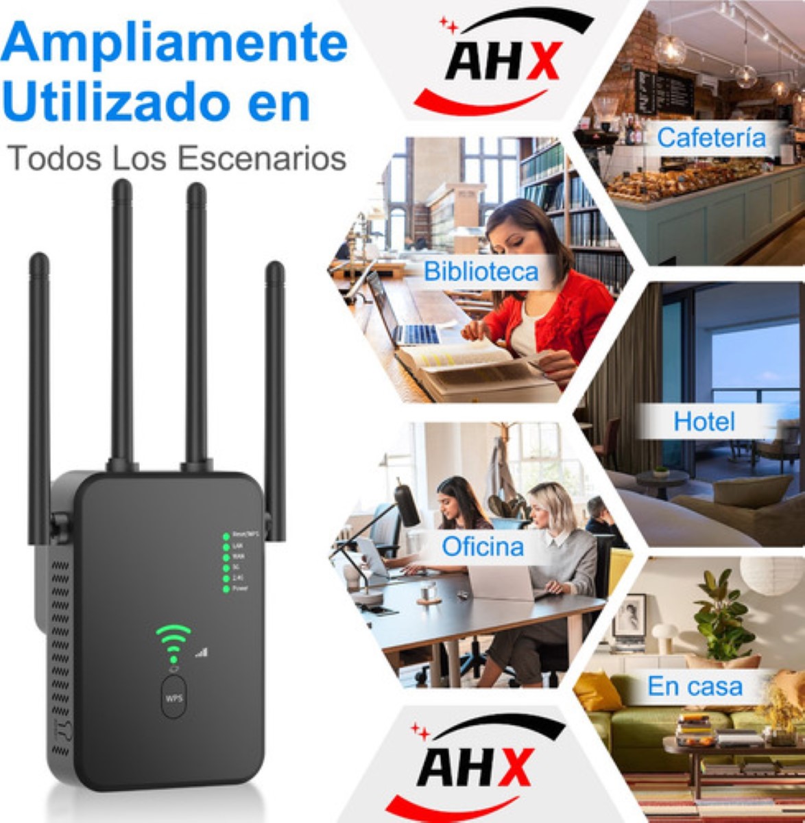 Repetidor De Señal Wifi Punto De Acceso 5g De 1200mbps Negro