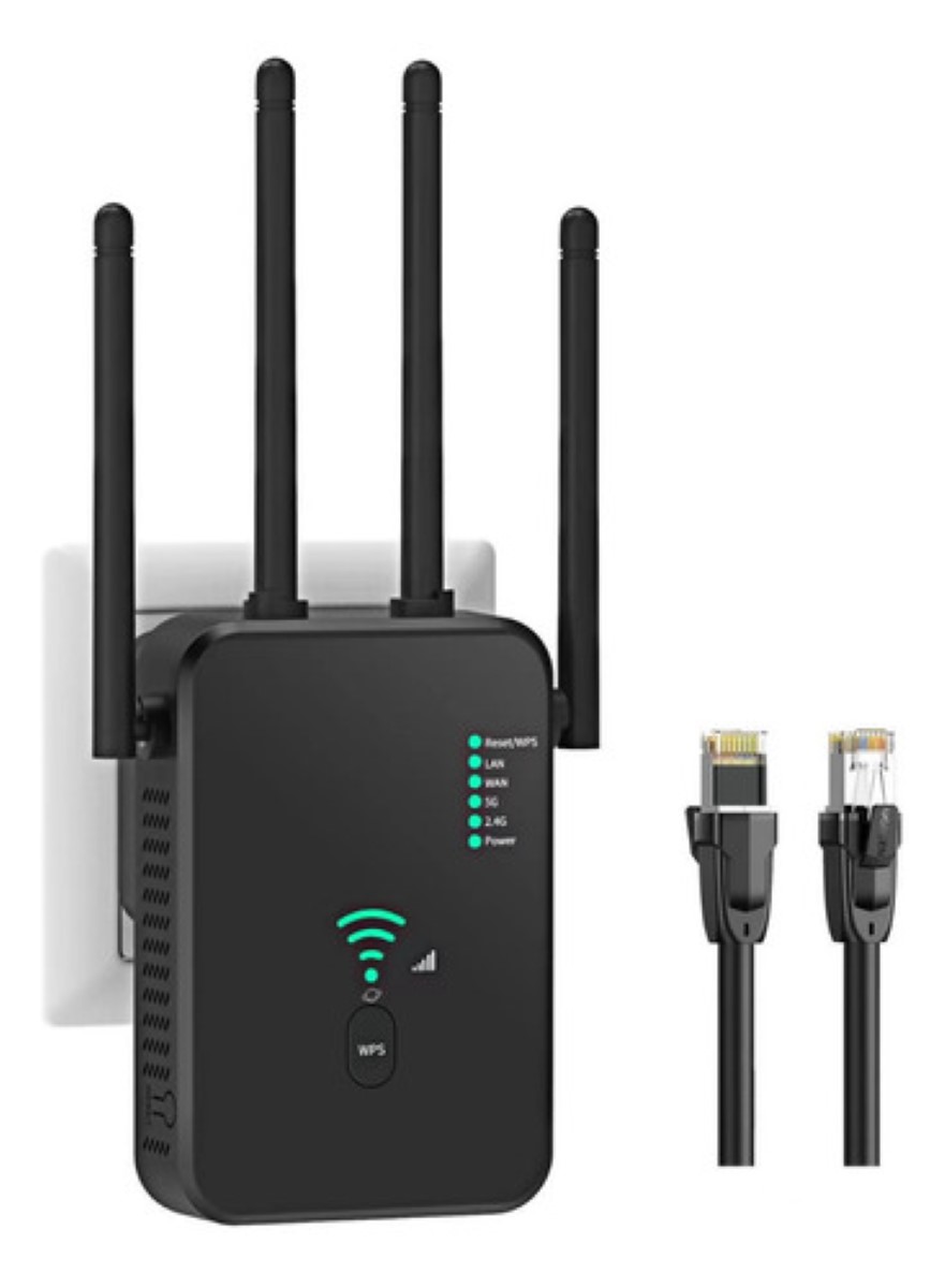 Repetidor De Señal Wifi Punto De Acceso 5g De 1200mbps Negro