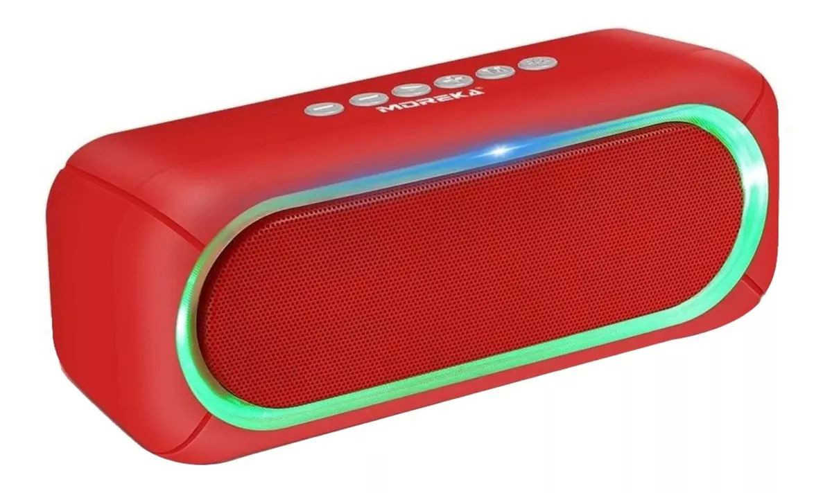 Bocina Moreka DK-07 portátil con bluetooth waterproof roja