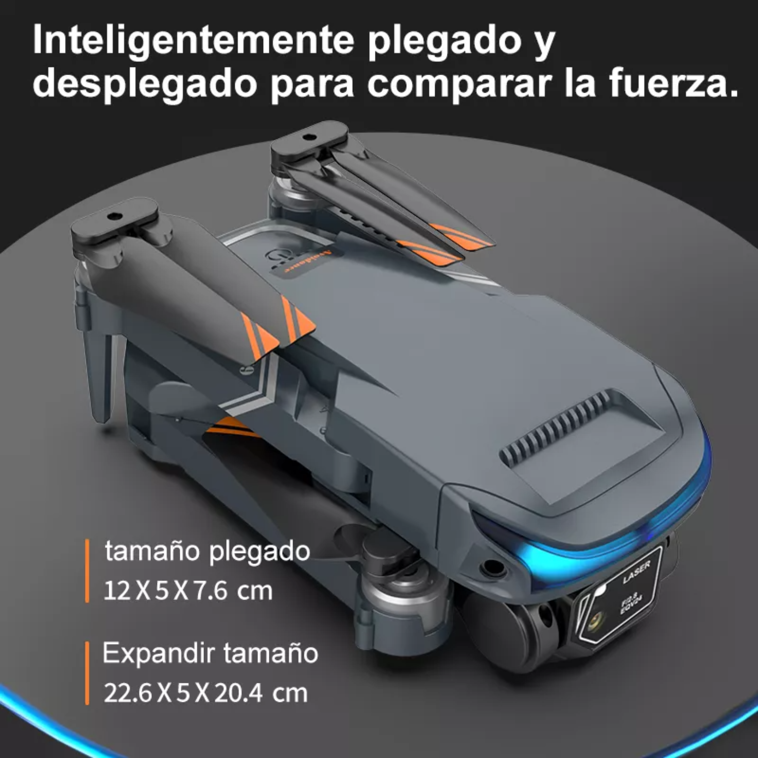 Mini drone Axnen 4K XT9 3 Battery con dual cámara HD 2.4GHz 3 baterías Oscuro Gris.
