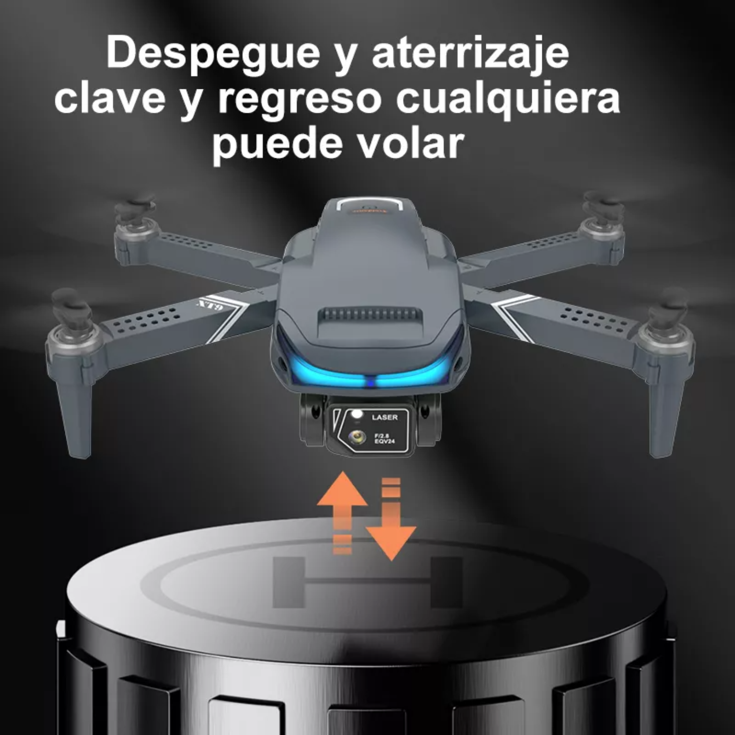 Mini drone Axnen 4K XT9 3 Battery con dual cámara HD 2.4GHz 3 baterías Oscuro Gris.