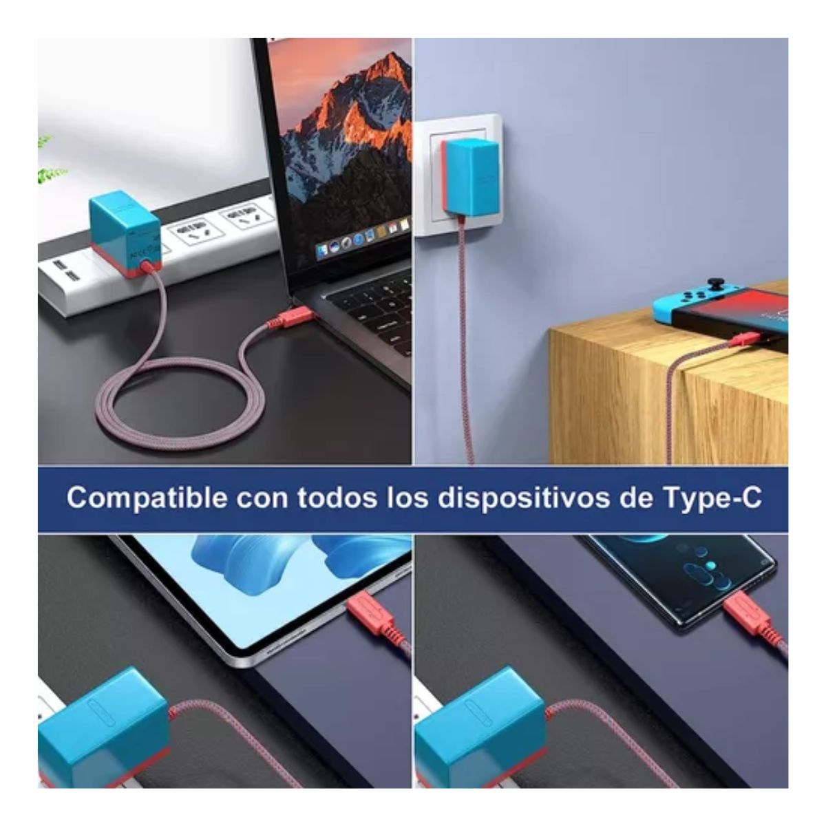 Cargador Para Nintendo Switch 5v 1.5a/ 15v 2.6a Ac Adaptador Rojo