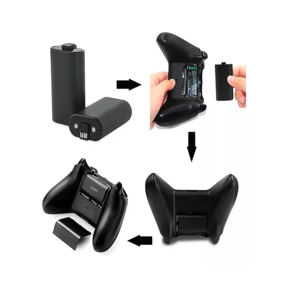 Kit Cargador Y 2 Baterias Recargable Para Xbox One Serie X/s Negro