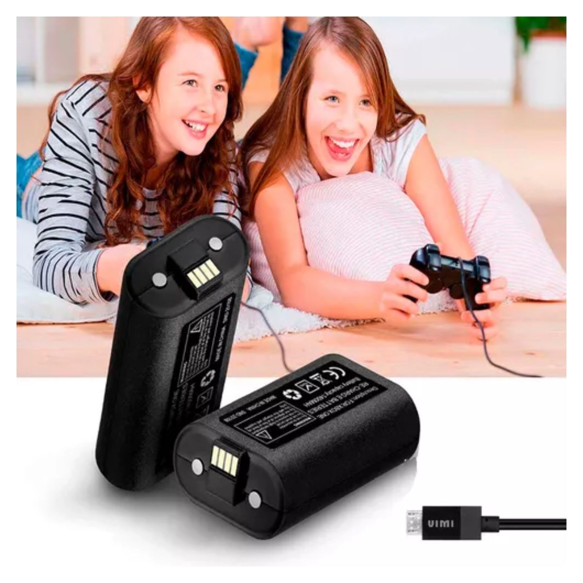 Kit Cargador Y 2 Baterias Recargable Para Xbox One Serie X/s Negro