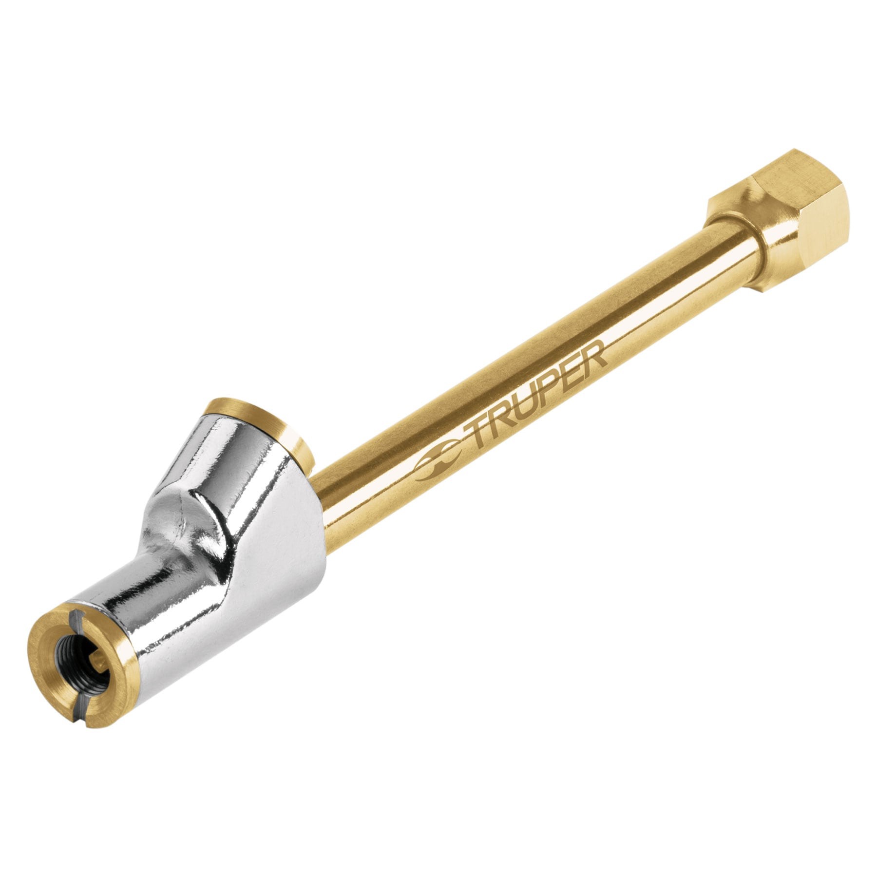 INFLADOR DE CABEZA DOBLE, CUERDA 1/4 NPT TRUPER 19089