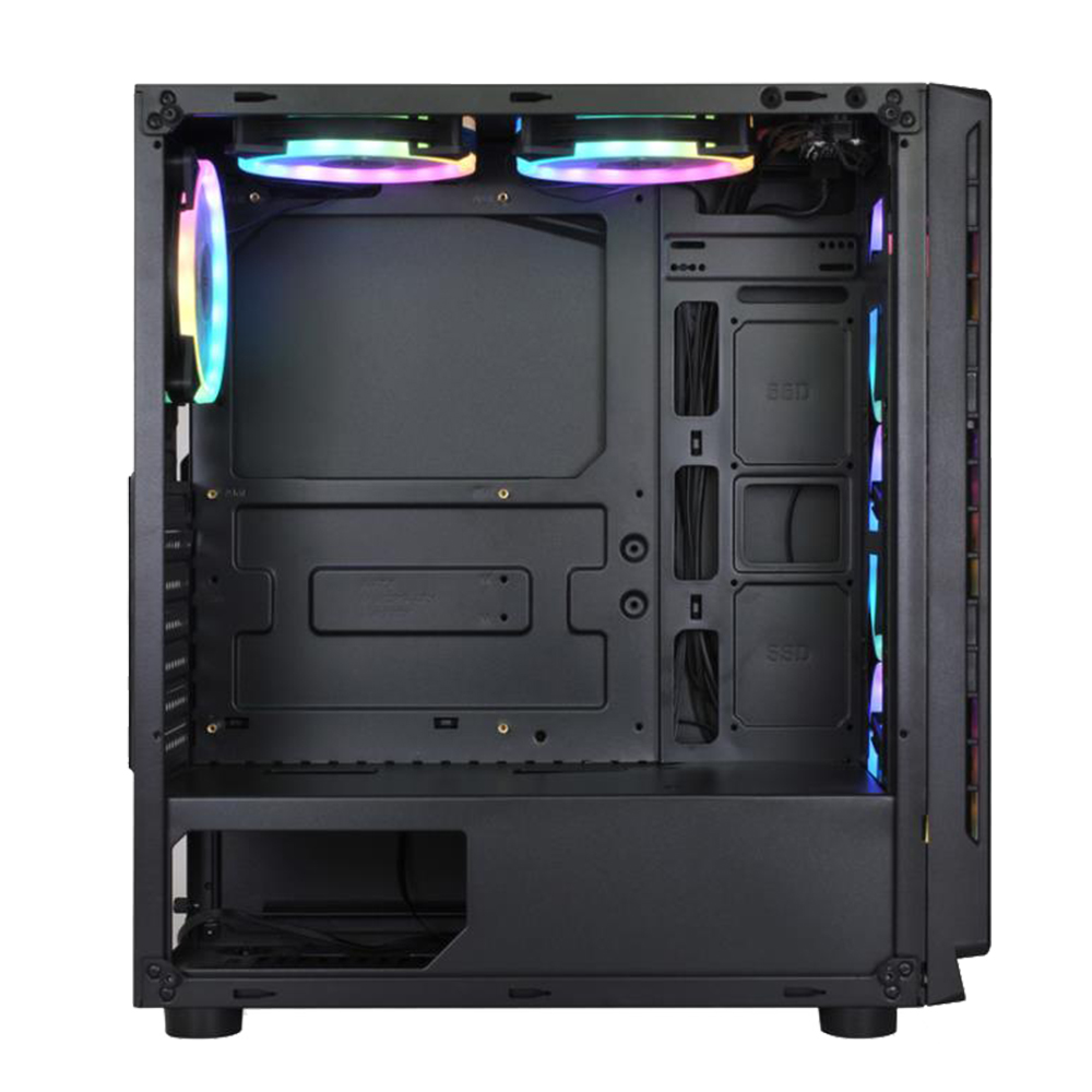 Gabinete XZEAL XZ120 con Ventana RGB, Tower, ATX/Micro ATX/Mini-ATX, USB 2.0/3.0, sin Fuente, 3 Ventiladores RGB Incluidos, Negro