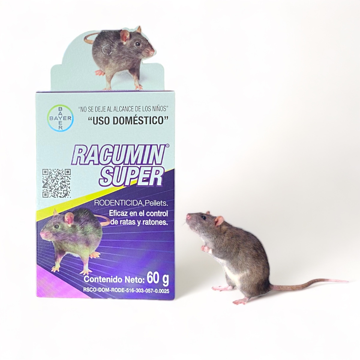 Racumin Super Bayer Pellets 60 Grms Control De Ratas Y Ratón