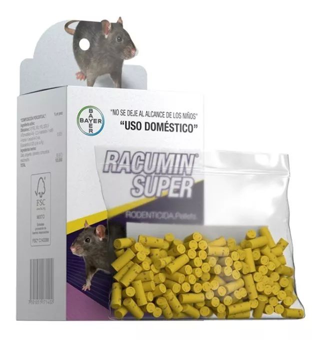 Racumin Super Bayer Pellets 60 Grms Control De Ratas Y Ratón