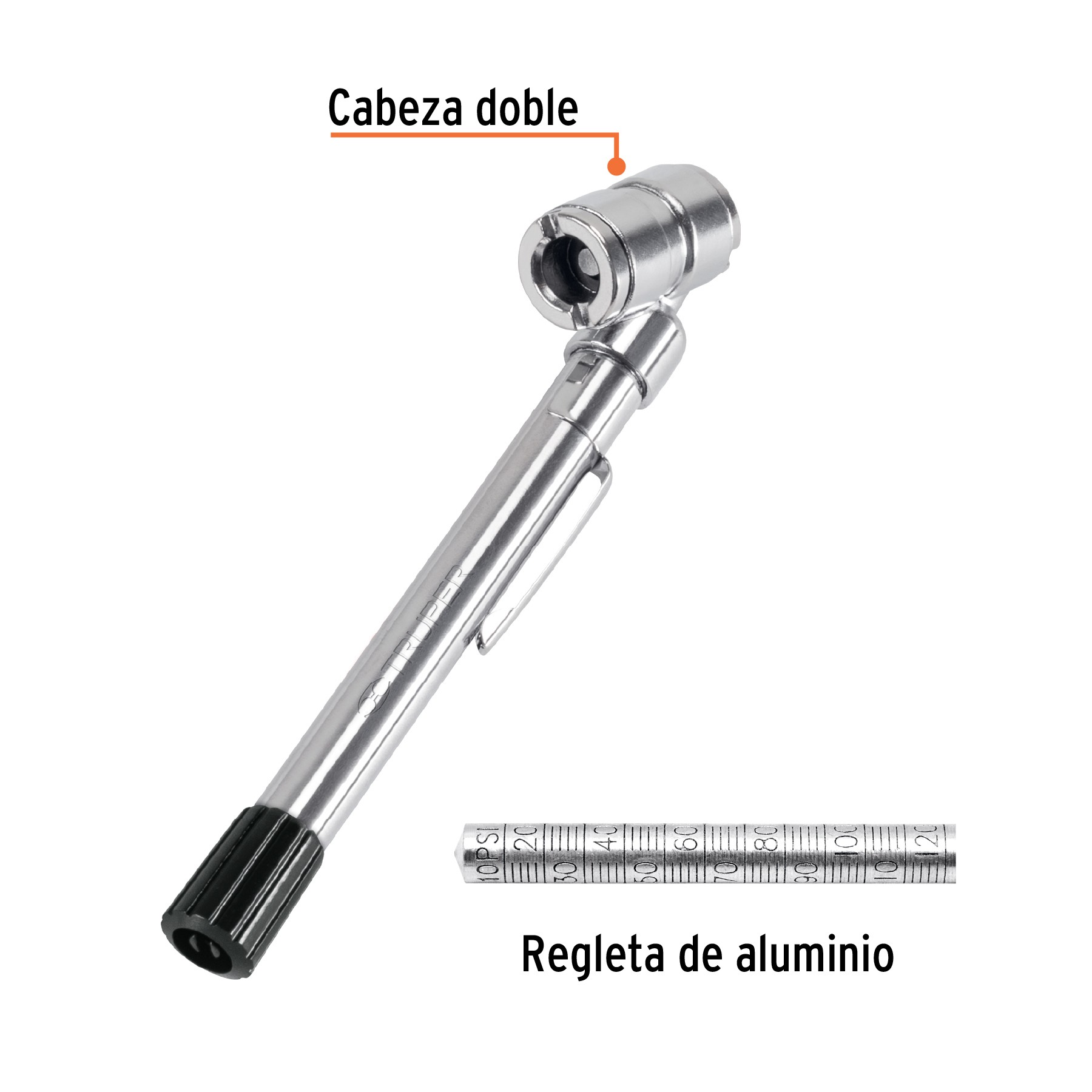 CALIBRADOR DE PRESIÓN 50 PSI CABEZA DOBLE, TRUPER 19098