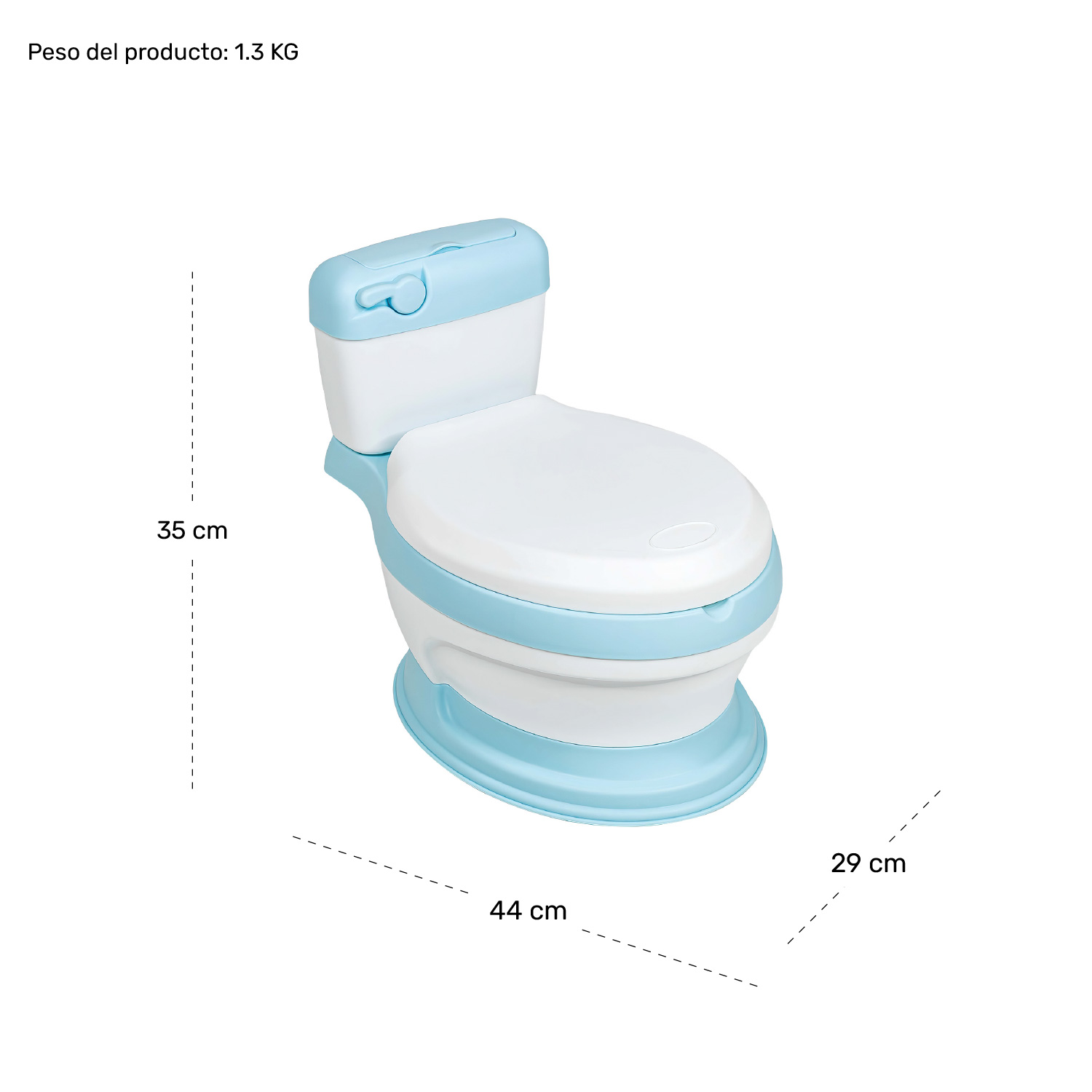 Bacinica Bañito Entrenador Niños Baño Asiento Acojinado Azul