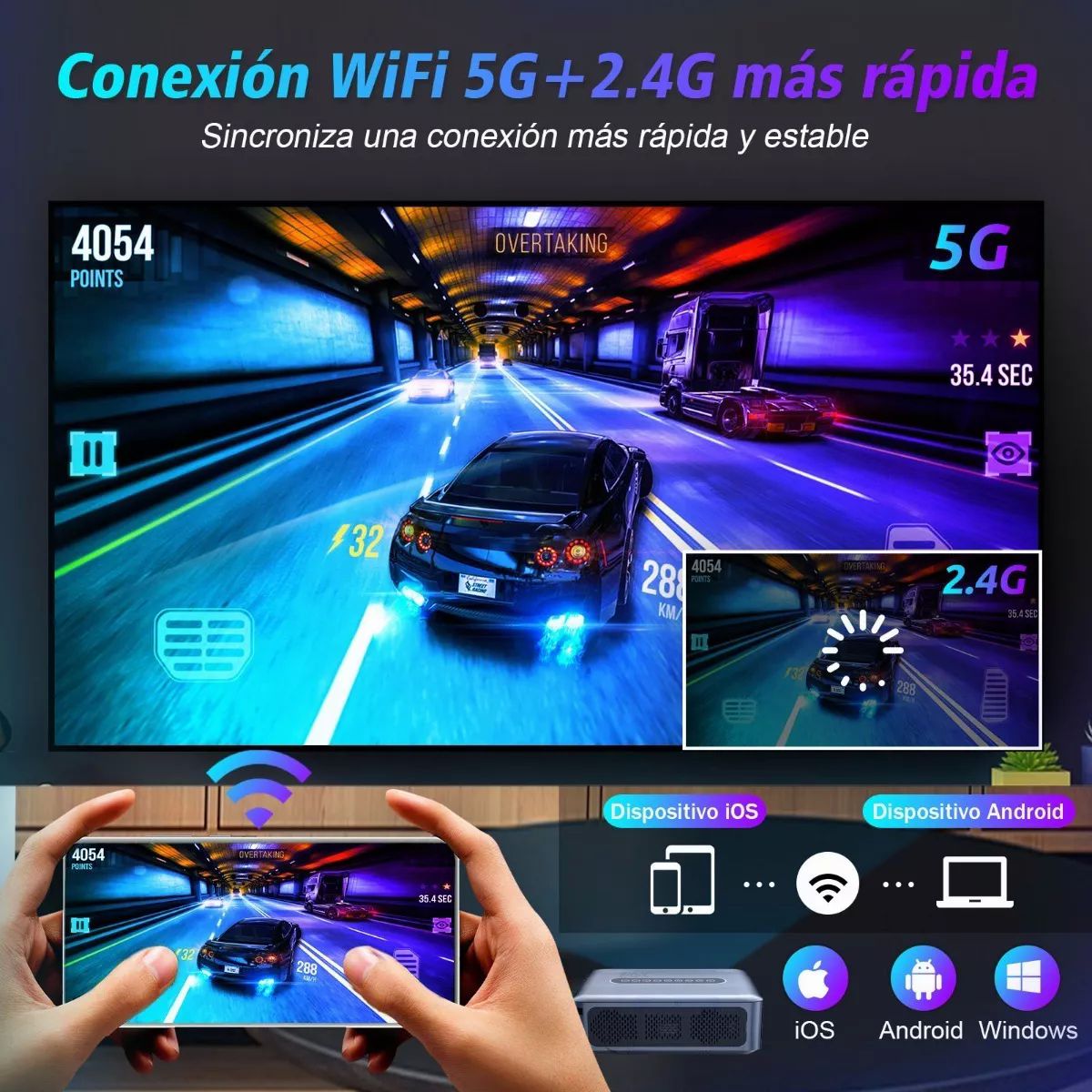 Proyector Profesional 8k Android Wifi Full Hd 1080p 8000 Lm