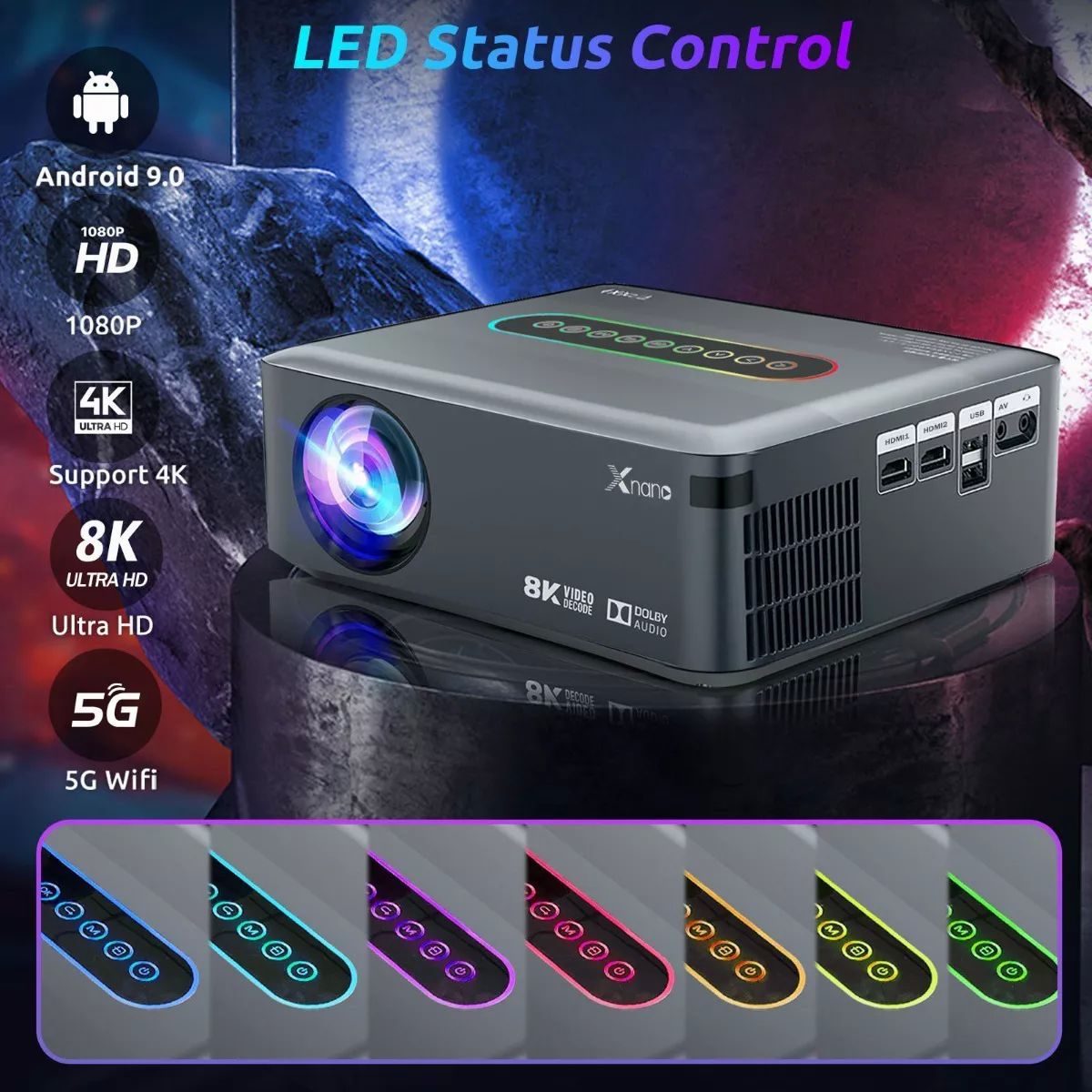 Proyector Profesional 8k Android Wifi Full Hd 1080p 8000 Lm